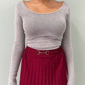 Garage cotton grey full sleeve bodysuit, size xs